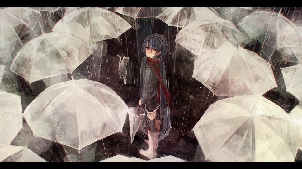 Umbrella Anime Drawing Rain Miku HD wallpaper,cartoon/comic HD wallpaper,anime HD wallpaper,drawing HD wallpaper,rain HD wallpaper,miku HD wallpaper,umbrella HD wallpaper,1920x1080 wallpaper