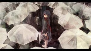 Umbrella Anime Drawing Rain Miku HD wallpaper thumb
