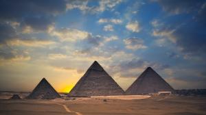 Pyramid, Pyramids of Giza, Nature, Architecture, Desert, Sunset, Landscape, Egypt wallpaper thumb