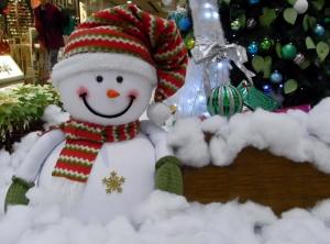 snowman, smiling, cotton, tree, presents, christmas, new year, holiday wallpaper thumb