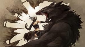 Vampires vs Werewolves Werewolf Fight Drawing HD wallpaper thumb