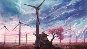 Windmill Drawing Tree HD wallpaper thumb