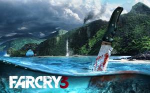 Far Cry Knife Tropical Clouds Waterfall HD wallpaper thumb