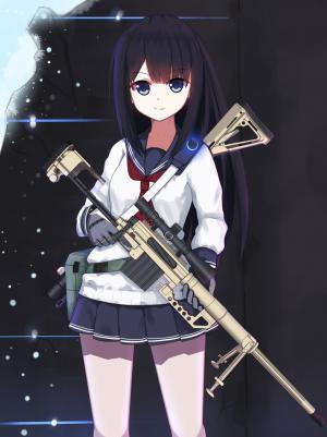 weapon anime girls anime original characters CheyTac M200 school uniform wallpaper thumb