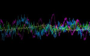 Colorful, Sound Wave, Black Background wallpaper thumb