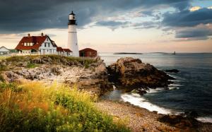 Portland Head Light, Cape Elizabeth, lighthouse, gulf of Maine, coast wallpaper thumb