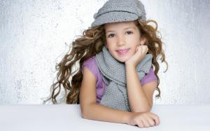 Cute Little Girl, Kid, Long Hair, Hat wallpaper thumb