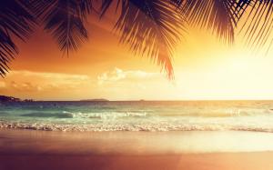 Tropical sunset paradise wallpaper thumb