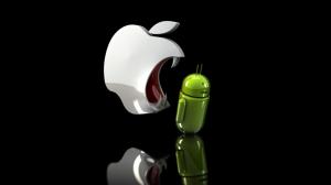 Apple eating Android wallpaper thumb