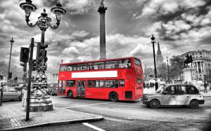 London, England, street, red bus, road, city wallpaper thumb