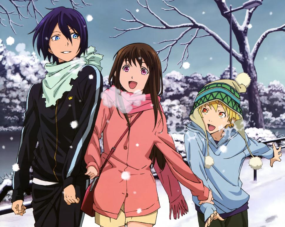 Noragami Yato Yukine, Iki Hiyori wallpaper,art HD wallpaper,anime HD wallpaper,noragami HD wallpaper,yato HD wallpaper,yukine HD wallpaper,iki hiyori HD wallpaper,girl HD wallpaper,guys HD wallpaper,snow HD wallpaper,winter HD wallpaper,cold HD wallpaper,scarf HD wallpaper,4081x3246 wallpaper