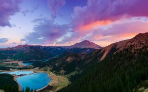 Colorado, USA, mountain, Pikes Peak, lake, forest, sunset wallpaper thumb