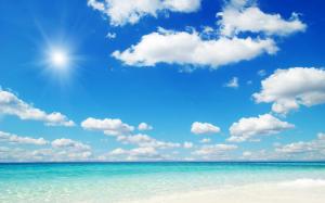 Sunlight Clouds Beach Ocean Tropical HD wallpaper thumb