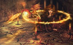 Dragon Magic Sorceress Background Free wallpaper thumb