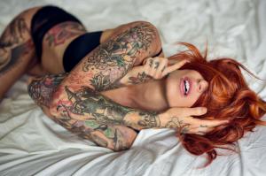 Redhead, tattoo wallpaper thumb
