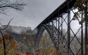 Fog, Bridge, Trees, Nature wallpaper thumb