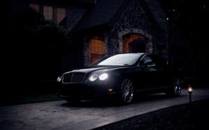 Bentley Continental GT black supercar at twilight wallpaper thumb