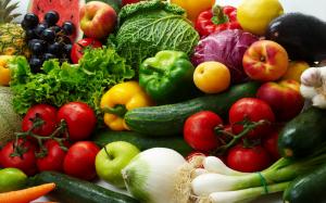 Vegetables, Fruits, Tomatoes, Fresh, Apples, Cucumber, Garlic, Healthy, Food wallpaper thumb