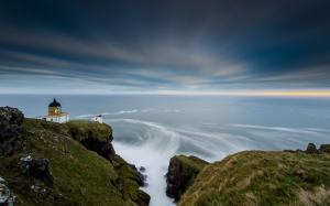 Lighthouse Ocean Coast Grass HD wallpaper thumb
