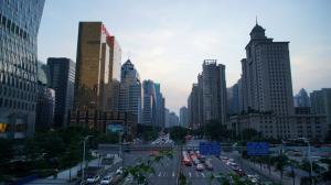 Chinese cities, Guangzhou, dusk, high-rise buildings, traffic wallpaper thumb