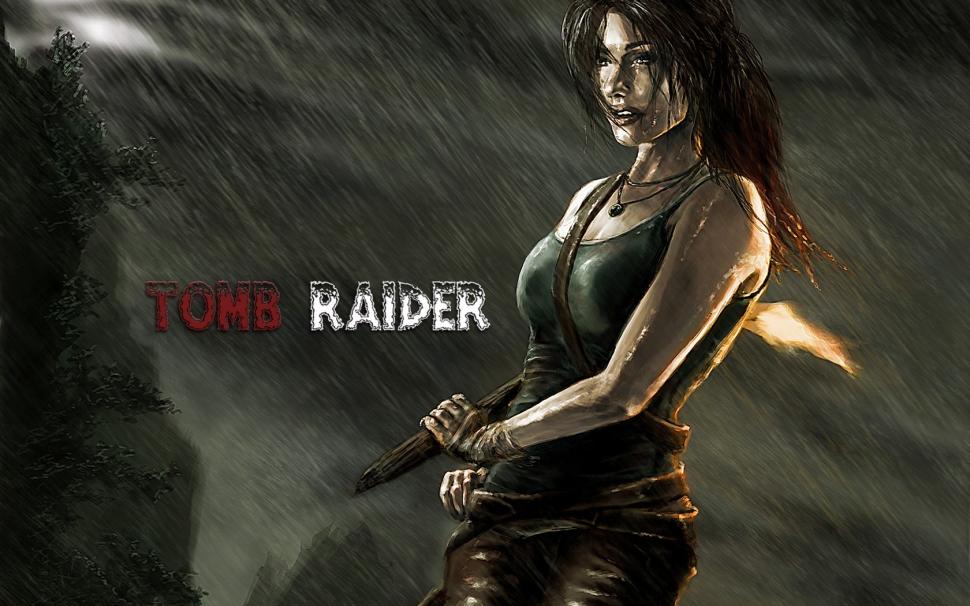 Tomb Raider Lara Croft Rain Drawing HD wallpaper,video games wallpaper,drawing wallpaper,rain wallpaper,tomb wallpaper,raider wallpaper,lara wallpaper,croft wallpaper,1680x1050 wallpaper
