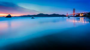 USA, California, San Francisco, Golden Gate Bridge, sunset, blue, ocean wallpaper thumb