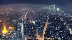 City, New York City, Cityscape, Mist, Lights, Skyscraper wallpaper thumb