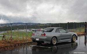Nissan Skyline GTR Wet HD wallpaper thumb