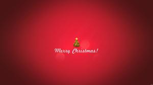 Merry Christmas, Minimal, christmas, holidays, red, christmas tree wallpaper thumb