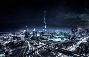 Cityscape, Skyscraper, Dubai, United Arab Emirates, Night, Lights wallpaper thumb