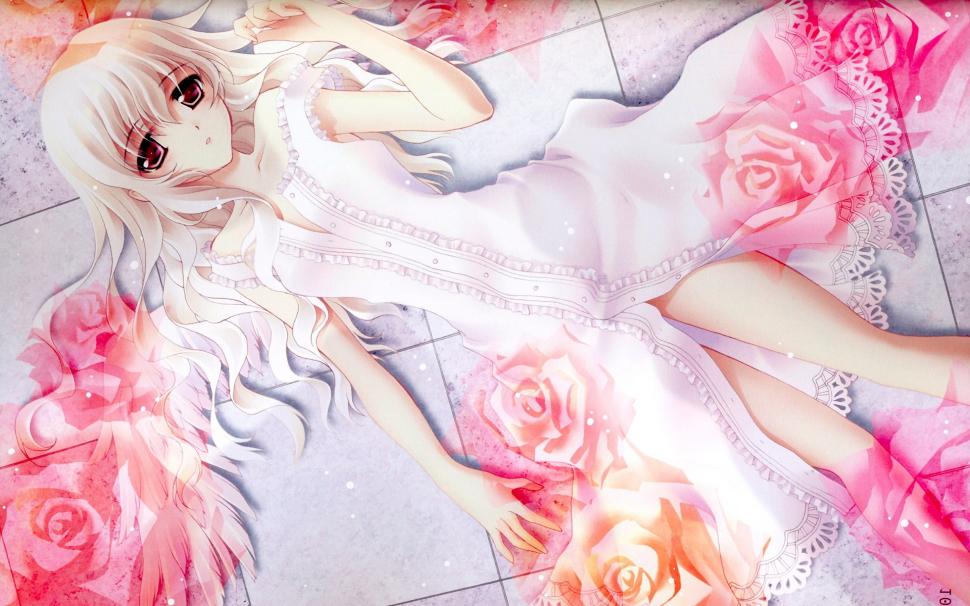 Pink rose anime girl wallpaper,Pink HD wallpaper,Rose HD wallpaper,Anime HD wallpaper,Girl HD wallpaper,1920x1200 wallpaper
