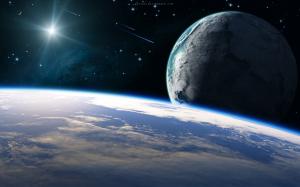 Asteroid Earth Planet HD wallpaper thumb