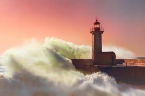 Lighthouse Wave Sea Evening Ocean Architecture Sunset Sunrise Images wallpaper thumb