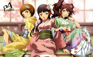 Persona 4 Anime Chie Satonaka Yukiko Amagi Rise Kujikawa Kimono HD wallpaper thumb