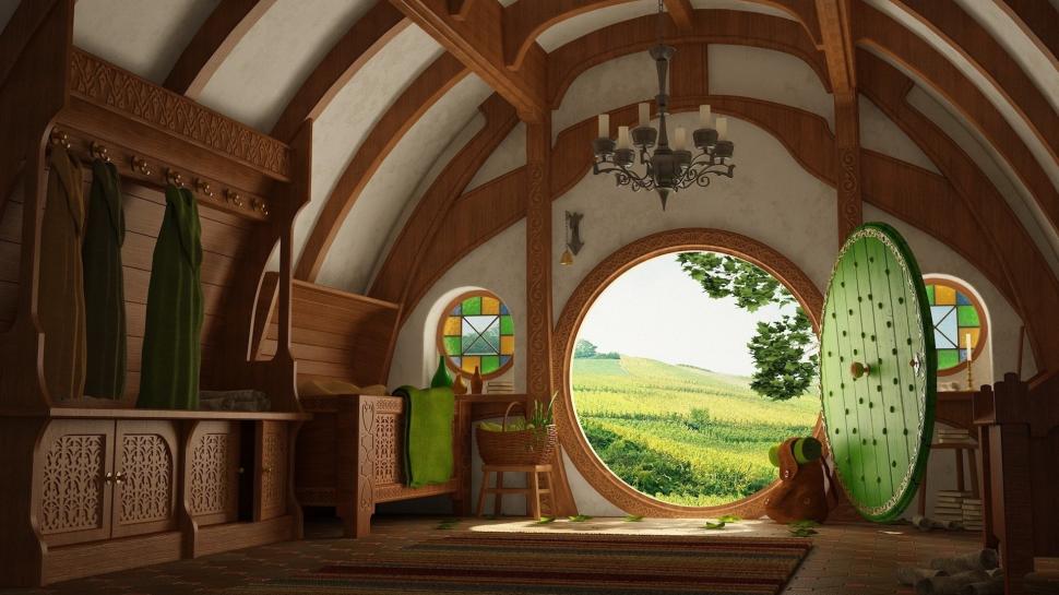 The Lord of the Rings, Bag End, The Shire, Interiors, House wallpaper,the lord of the rings HD wallpaper,bag end HD wallpaper,the shire HD wallpaper,interiors HD wallpaper,house HD wallpaper,1920x1080 wallpaper
