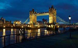 London, England, city, the river Thames, Tower Bridge, lights wallpaper thumb