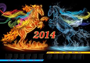 2014 New Year Horse Calendar wallpaper thumb