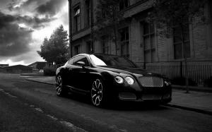 Bentley Continental GT, Black Car, Monochrome, Cool wallpaper thumb