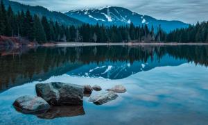 lake, rocks, mountains, reflection wallpaper thumb