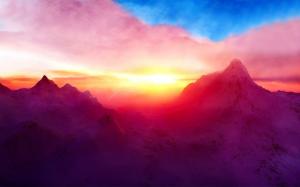 Incredible Mountain Sunset Horizon wallpaper thumb