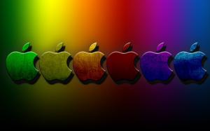 3D Apple Colorful background wallpaper thumb