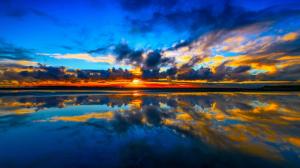 Cook Strait, Manakau, New Zealand, sunset, sea, clouds wallpaper thumb