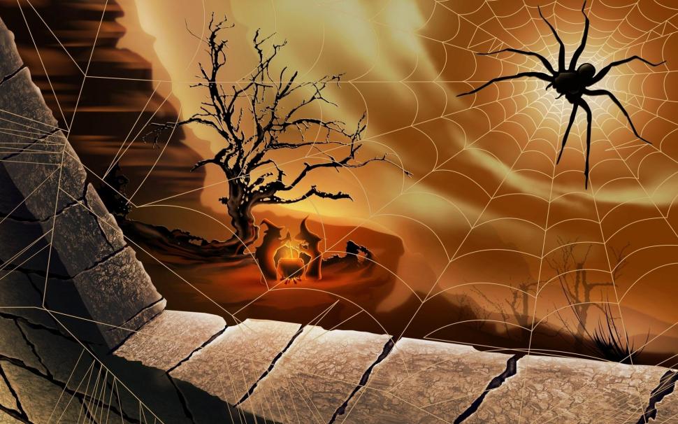 The Halloween Spider wallpaper,orange HD wallpaper,spooky HD wallpaper,witches HD wallpaper,halloween HD wallpaper,spider HD wallpaper,3d & abstract HD wallpaper,1920x1200 wallpaper