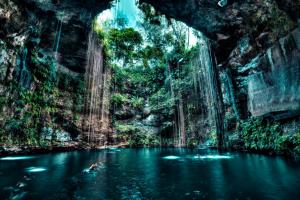 Nature, Cenotes, Cave, Lake, Rock, Water, Trees wallpaper thumb