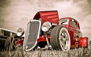 Red Fire Hot Rod HDR wallpaper thumb