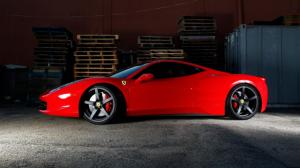 Ferrari 458 Italia sports car, red, desktop wallpaper thumb
