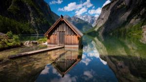 Berchtesgaden beautiful lakeside scenery desktop wallpaper thumb