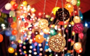 Lanterns, lights, colored, bokeh wallpaper thumb
