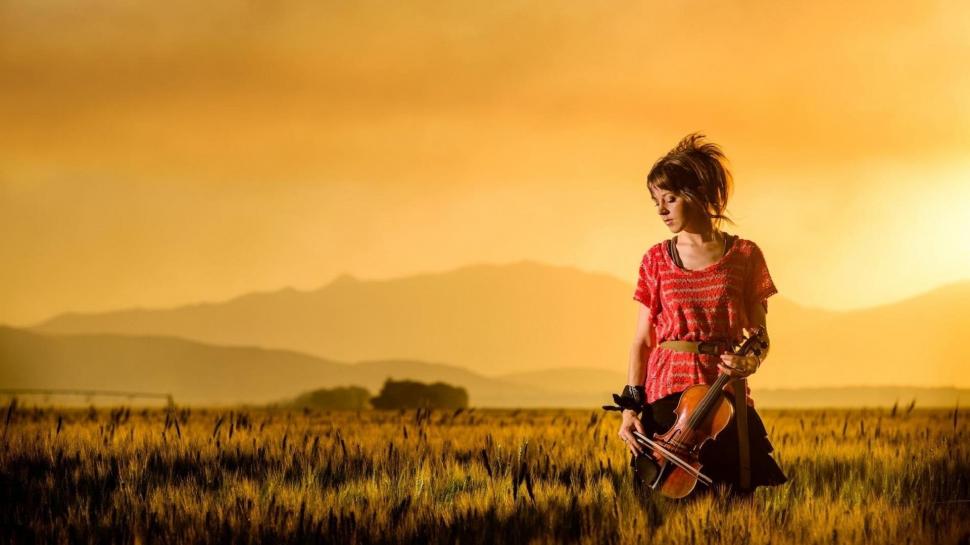 She Is Music wallpaper,lindsey sterling HD wallpaper,field HD wallpaper,violin HD wallpaper,music HD wallpaper,3d & abstract HD wallpaper,1920x1080 wallpaper