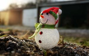 Snowman, macro photography, toy wallpaper thumb